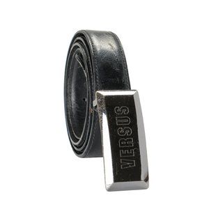 Versus by Versace  Men's Black Leather Buckle Decorated Belt  US 38 IT 95